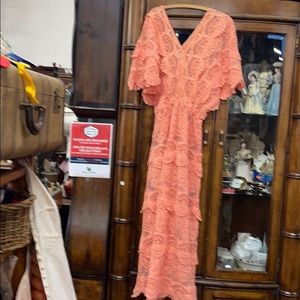 Sz small nightcap brand maxi holiday dress peach